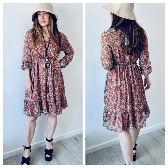 PARIS Floral Fabulous Tiered Midi Dress - Picture 2 of 4